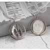 Street trend smiley face double-sided expression necklace Internet celebrity same male titanium steel hip-hop street couple titanium steel necklace