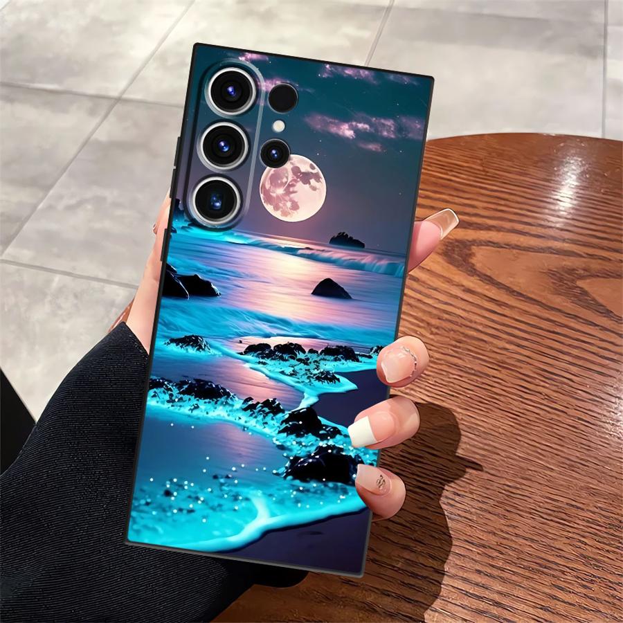 Funda Phone Cover Case for Samsung Galaxy S23 S24 Plus S10 S9 S20 S21 FE Note 20 Ultra 8 9 10 S25 Ultra Ocean Scenery Pattern