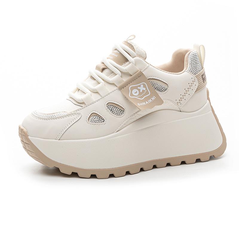 Spring and summer new thick-soled heightening dad shoes women's casual sports shoes with diamonds women's versatile trendy muffin women's shoes