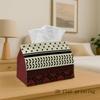 1pc Ethnic Tribal Design Tissue Box Cover - Stylish Geometric Napkin Holder for Home, Kitchen, And Vehicle Decoration | Versatile Fabric Tissue Dispen