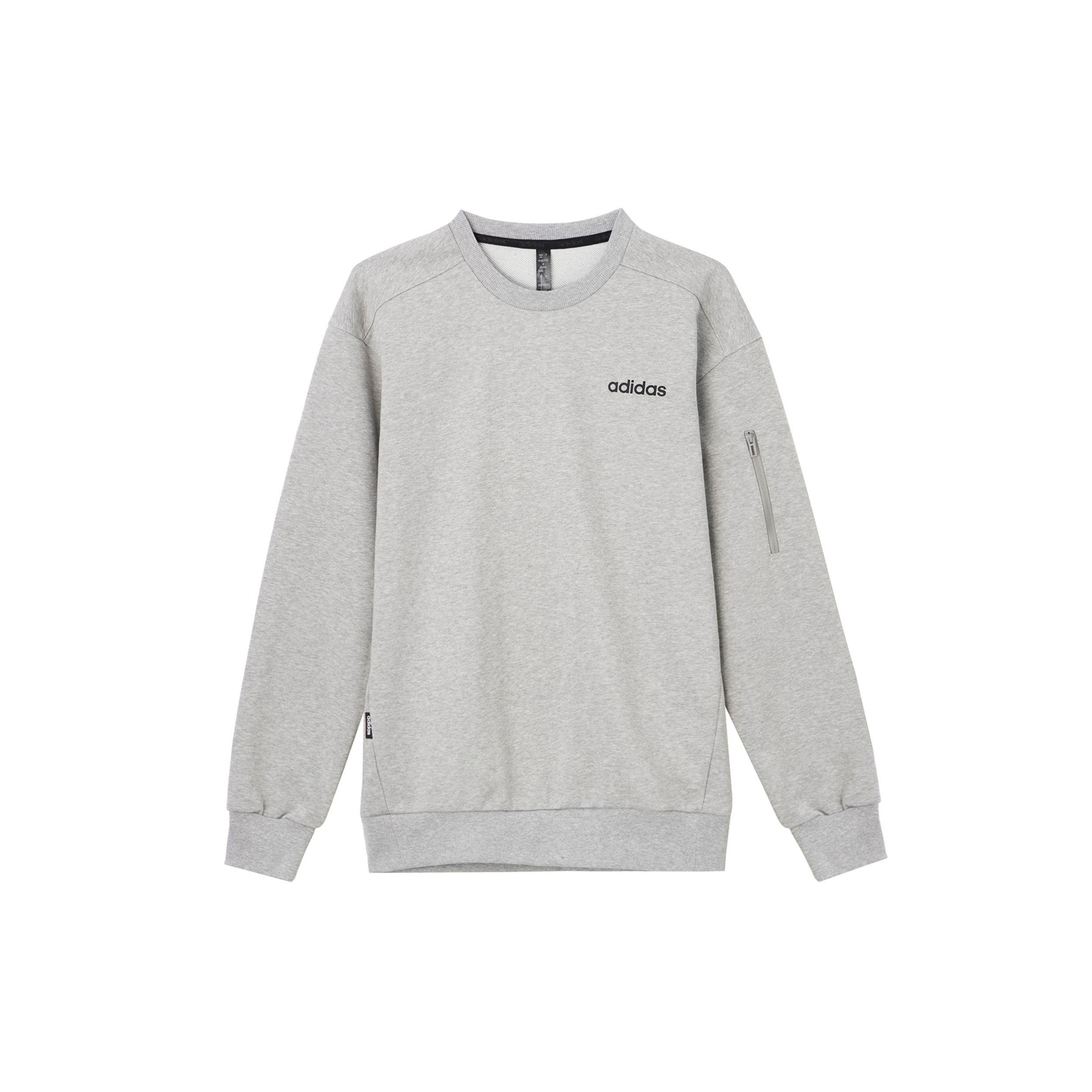 

Adidas Однотонный круглый вырез повседневный пуловер с длинным рукавом толстовка мужская толстовка серая JF3223