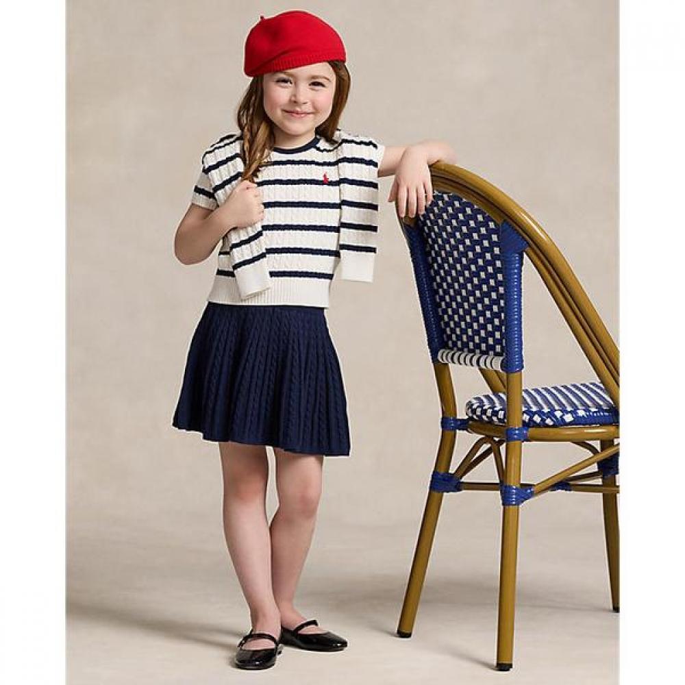 Polo Kids Girl 2 6 Striped Cotton Sweater Skirt Set Cwpo2str2u20008100 3