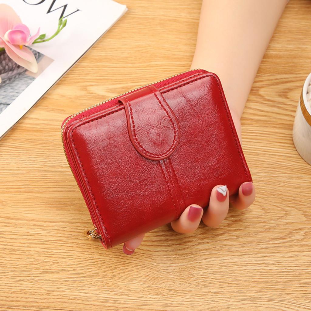 Women's Short Card Holder, Small Fresh Zipper Wallet, Two-fold Coin Purse