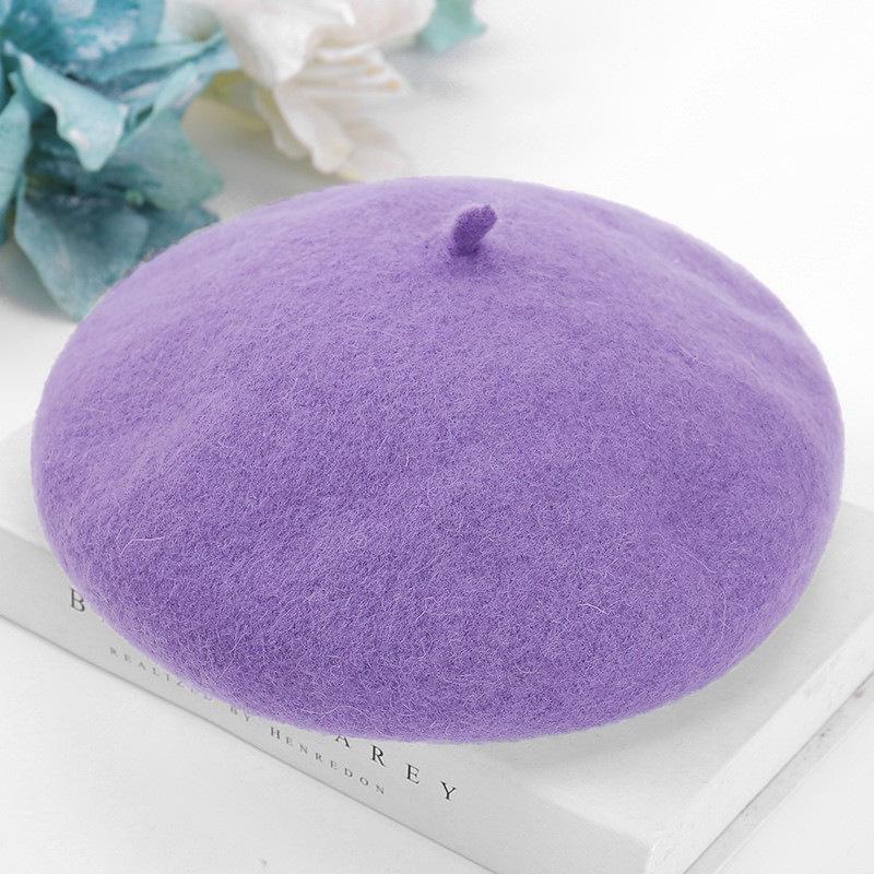 New Women's Wool Felt Beret: Autumn/Winter Warm Painter Pumpkin Hat.