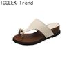 New Summer Metal Clip Toe Women's Slippers Fashion Ladies Outdoor Dress Slide Sandals