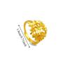 Gold Plated Floral Adjustable Ring Copper Gold Jewelry Accessories Peony Rhinestone Rings  Wedding