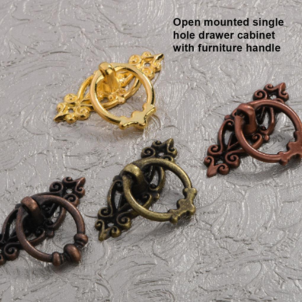 Cabinet Pull Handle Zinc Alloy Decorative Retro Door Furniture Drawer Knob Cupboard Gate Window Drop Vintage Replacement