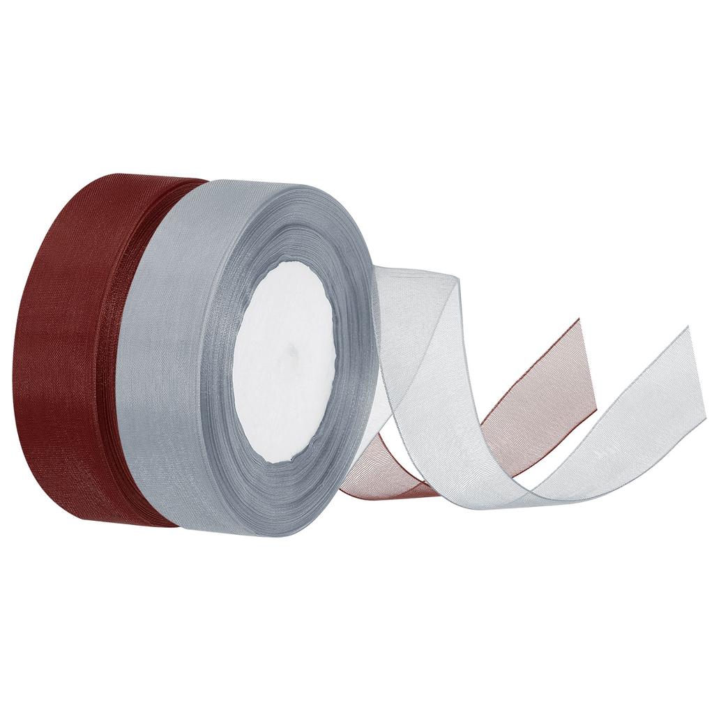 1" Organza Ribbon 100 Yard Gift Wrapping Ribbon for Bouquet Cake Invitations Card Decoration Home Party Decoration (50Yard/Roll)
