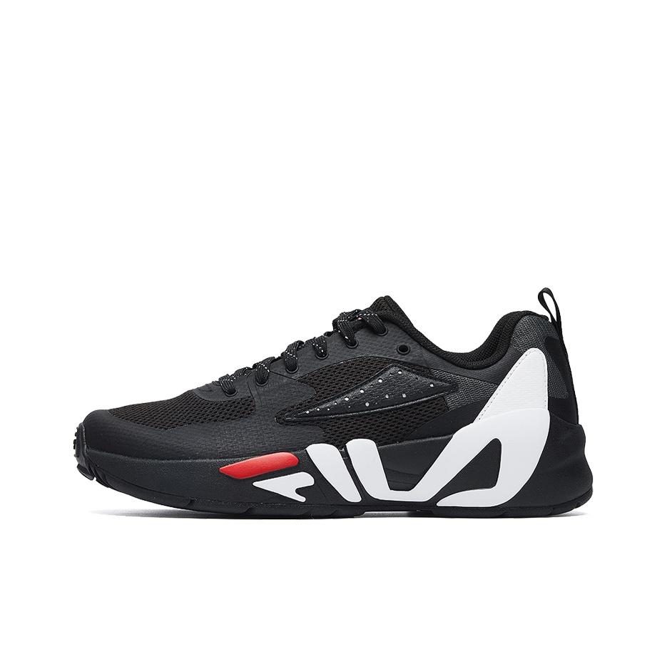 FILA Mind Blower Retro Fabric Synthetic Leather Low Top Marathon Running Shoes Women sneaker Black F12W031105FBK