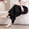 Summer Wide Leg Pants Woman Clothes Elastic Waist Elegant Casual Summer Black Pants