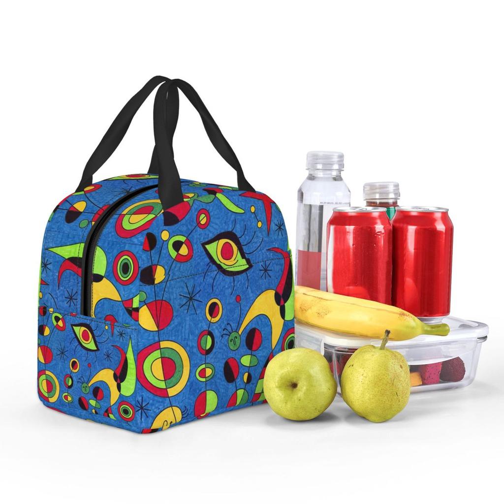Joan Miro Insulated Lunch Bag for Women Children Portable Food Boxes Thermal Lunch Box Tote