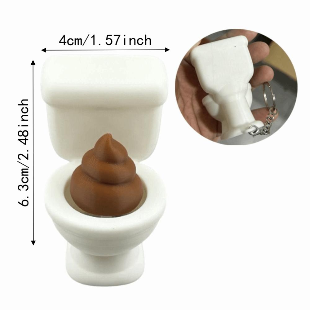 3D Printed Toilet Poop Clicker Creative Press Keyboard Keychain Sensory Clicker Toys Office Home
