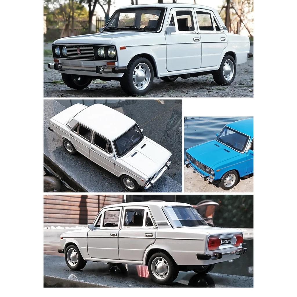 1/24 Russische LADA 2106 Legierungsauto Druckguss Spielzeugauto Modell Ton und Licht Kinderspielzeug Sammlerstücke Geburtstagsgeschenk
