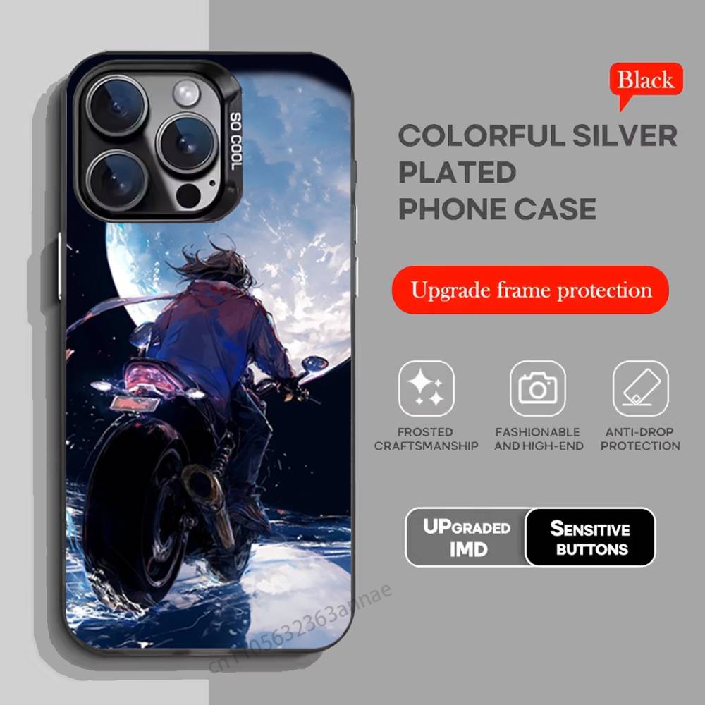 Motorcycle Rider Phone Case for iPhone 15 16 Pro Max Air SE 11 13 Pro 14 Plus 12 11Pro 15Pro Max 16e Cover