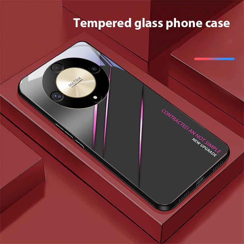 Gradient Crack Red For Honor Magic 6 50 70 90 Lite X7b 200 Pro Nova 10 Nova 5T X6 P30 Pura 70 Ultra Tempered Glass Phone Case