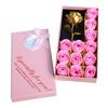 Artificial Soap Rose Gift Box Gold Foil Flower 12 Scented Rose Soap Flowers Wedding Home Decoration Valentine's Day Gift