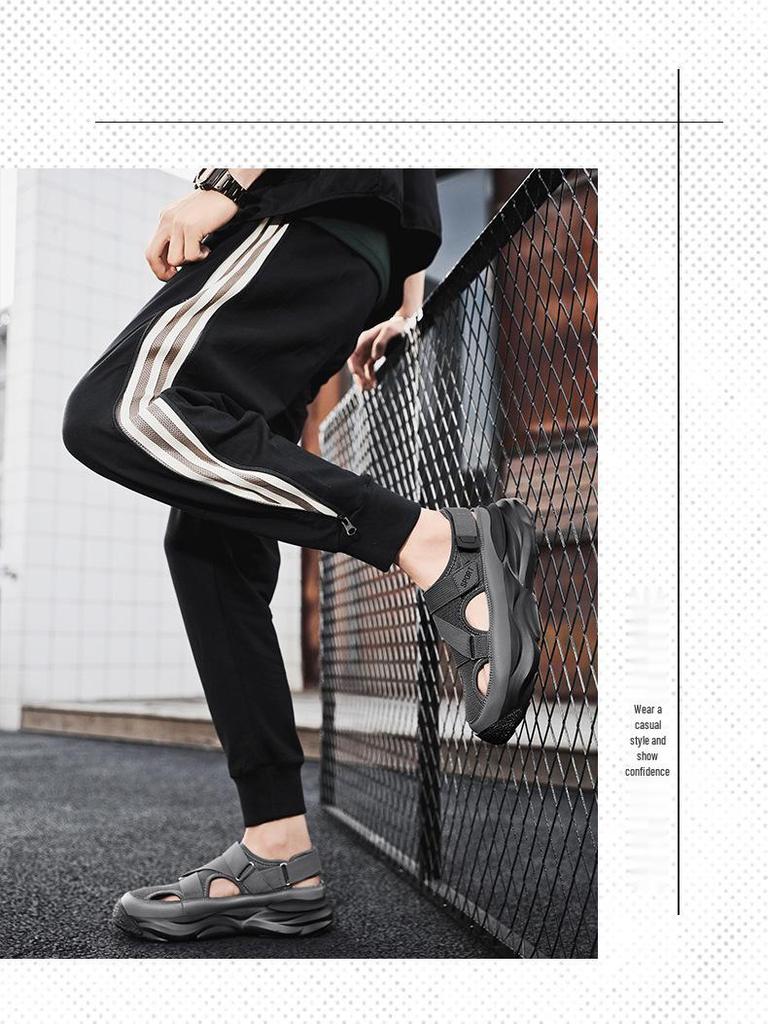 Men's Closed-Toe Sports Beach Sandals 2025 - Spring Outwear Dad Driving Shoes