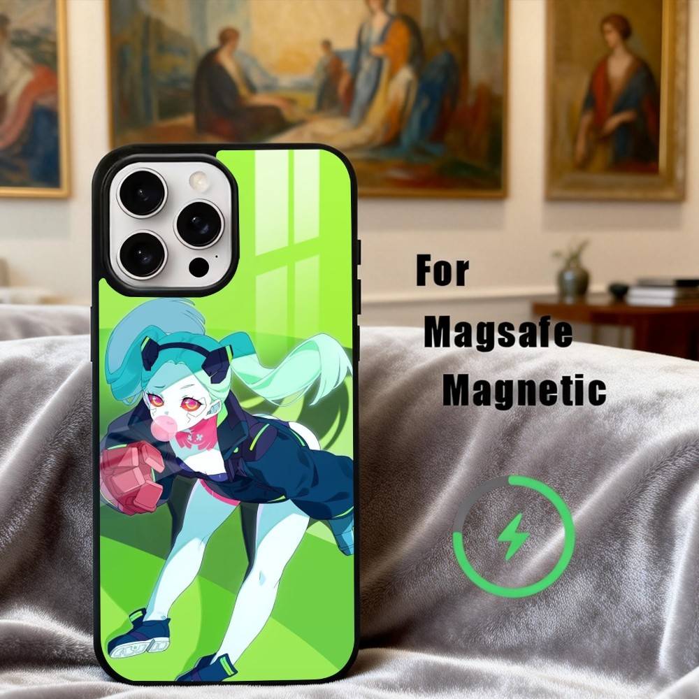 C-Cyberpunk-K R-RebeccaS Phone Case For iPhone17,16,15,14,13,12,11 Plus,For Magnetic Wireless Charge Cover