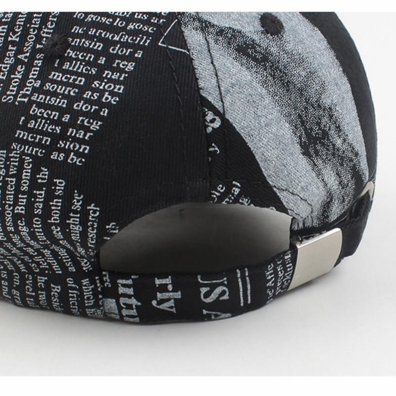 Gorra con diseño de periódico Unisex, gorra de béisbol informal con estampado de grafiti, sombreros ajustables para mujeres y hombres, gorro de Hip Hop callejero