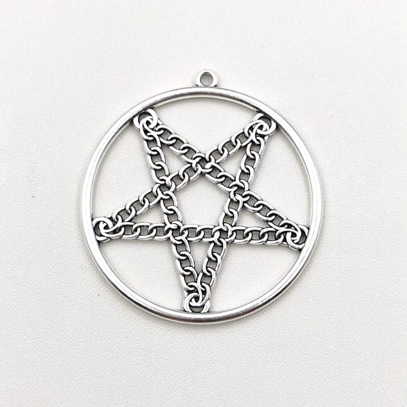 Zinc Alloy Gothic Geometric Star Pendant for DIY Jewelry