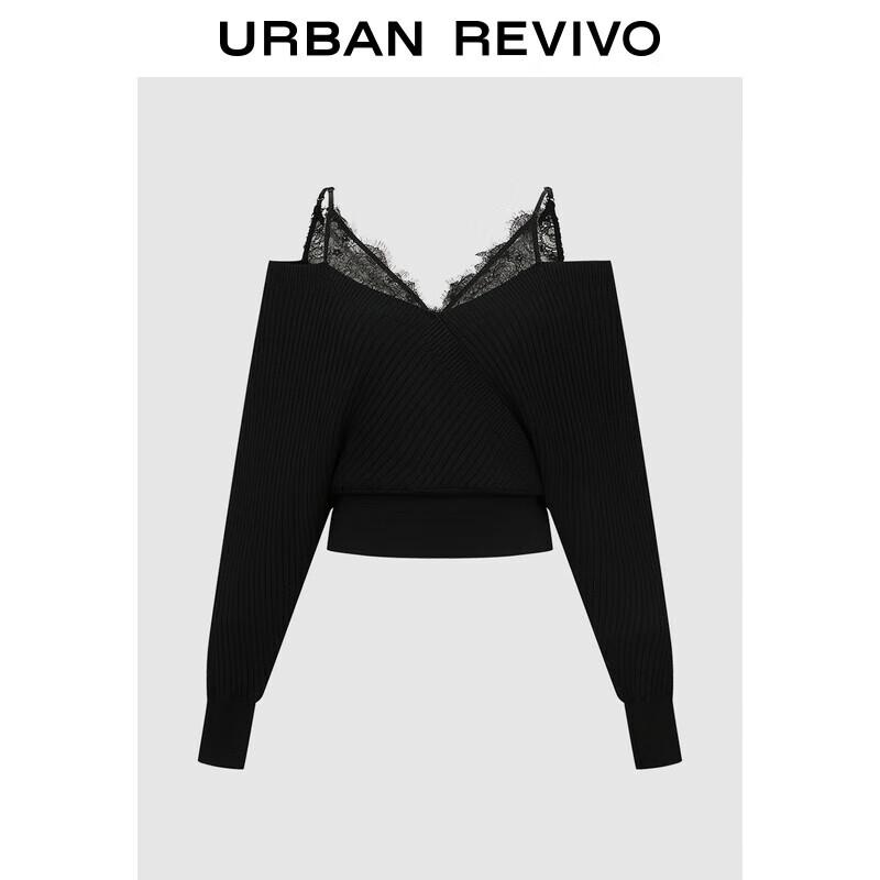

Женский вязаный кроп-топ с кружевной отделкой UR XL