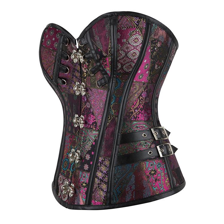 Haut sculptant amincissant rétro gothique violet pour femme