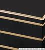 Outdoor Lunch Box Made in 3 Arakura Black with Gold x x J-kitchens (Bento Box) Japan, Tiers, 7.5" Style, Heavy-Duty, Rim, 22.3cm 22.3cm 21.0cm