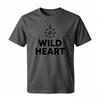 Unisex 100 Cotton Tshirt Wild Heart Vintage Compass Graphic Print Oversize Outdoor Adventure Short Sleeve Tee