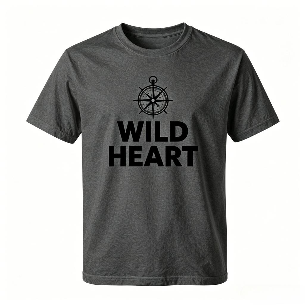 Unisex 100 Cotton Tshirt Wild Heart Vintage Compass Graphic Print Oversize Outdoor Adventure Short Sleeve Tee
