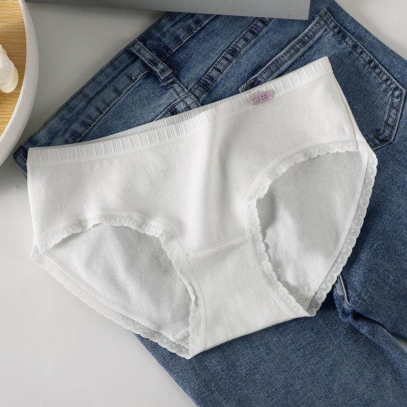 Girls' Mid-Waist Pure Cotton Antibacterial Briefs - Cute & Breathable Birthday Series.