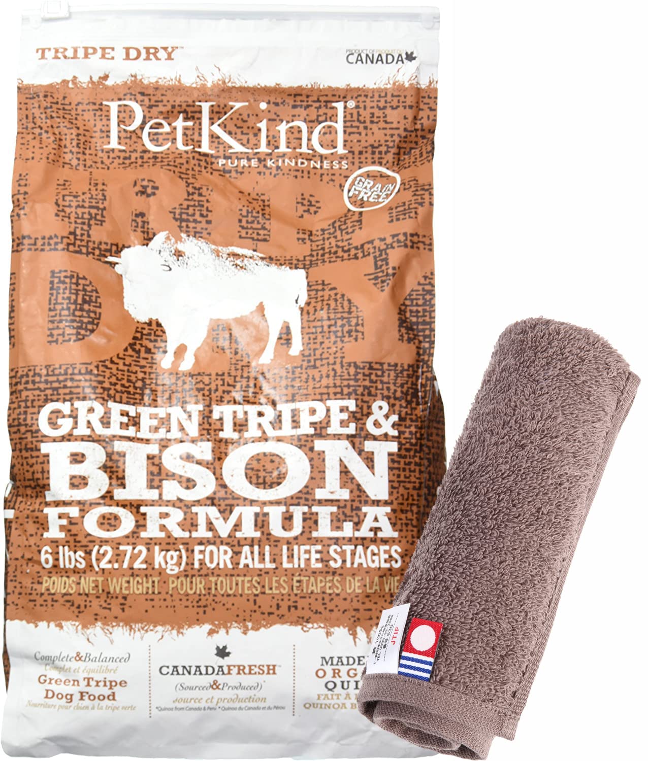 

PetKind Зеленый рубец и бизон 2,72 кг [Оригинальный набор полотенец для рук Имабари для собак] [Цвет полотенца: Мокка] [Аутентичный]