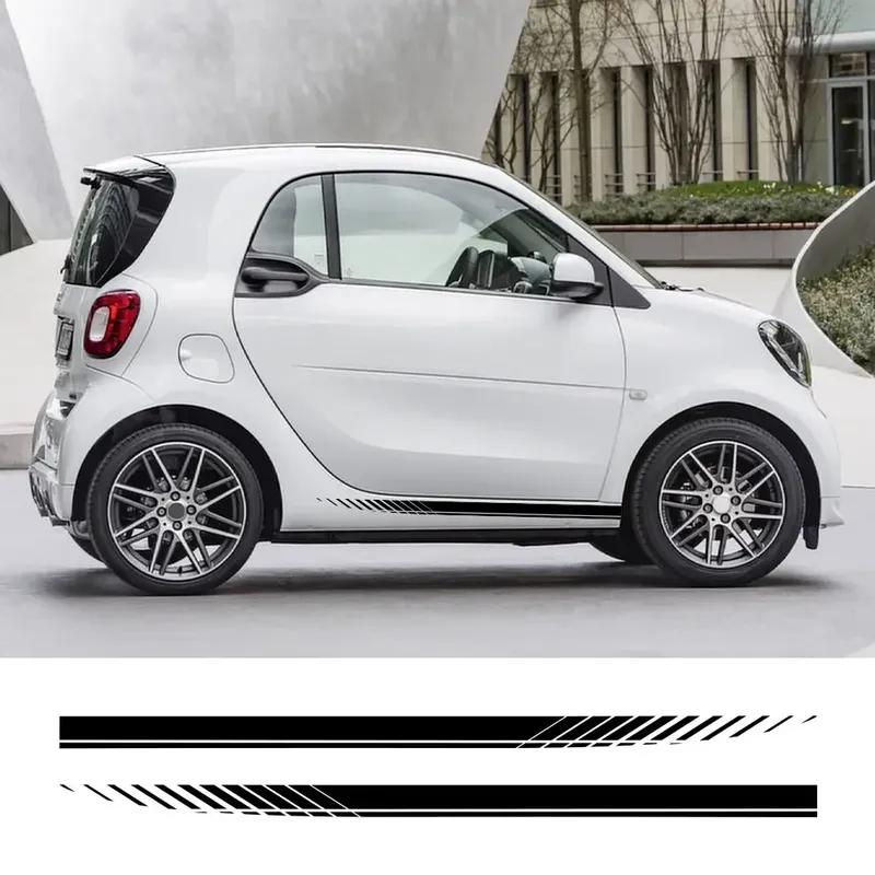 2PCS Car Door Side Skirt Stripe Sticker For Smart 451 453 Fortwo Forfour Auto Waist Line Vinyl Film Decal Decoration Accessories
