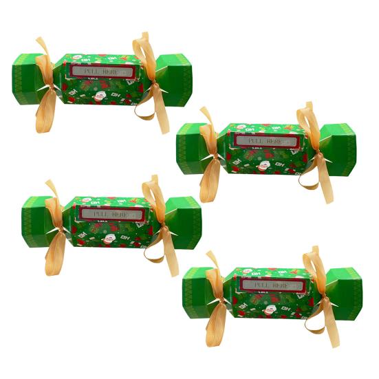 4Pcs Christmas Surprise Money Pull Pouch DIY Cash Pull Out Box with Ribbons Holiday Money Holder for Cash Gift Pull