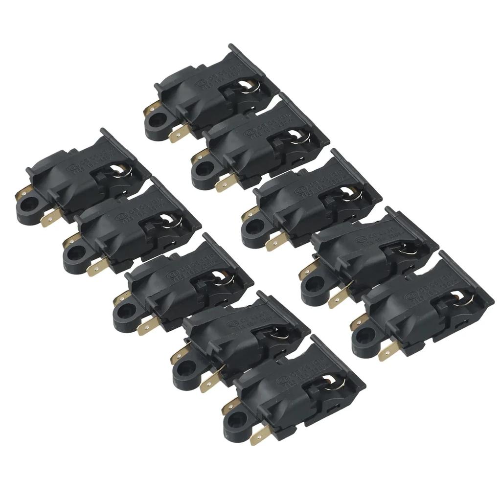 10PCS/set Electric Kettle Switch 250V 2-Pin Kit For Electric Kettle Switch Thermostat Temperature Control Accessories 1.81x0.87"