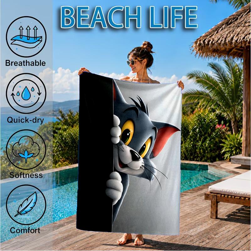 Jerry Adventure Beach Towel, Super Soft Microfiber, Perfect Gift for Her/Him, Birthday, for Pool, Beach, Travel, Decor Beach Party