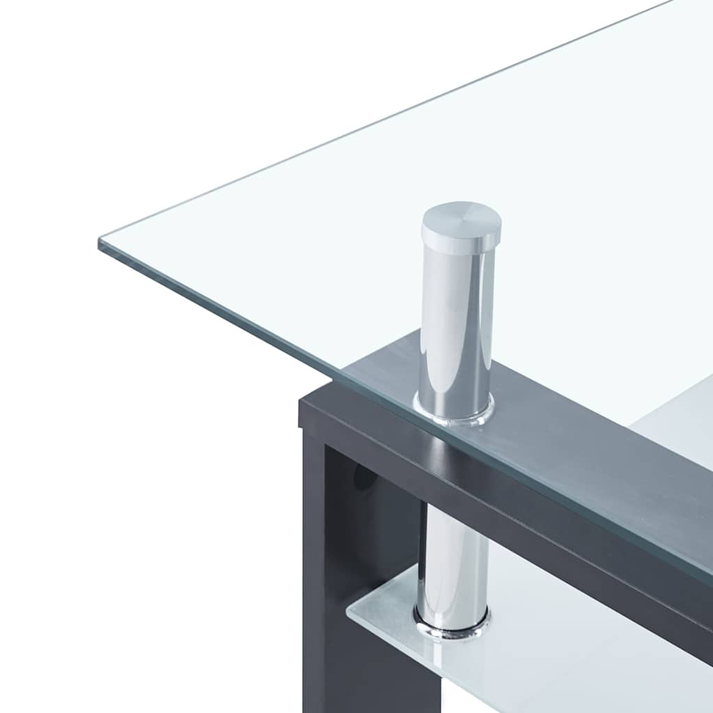 Vidaxl Coffee Table, Grey-Transparent, 95X55X40 Cm, Glass