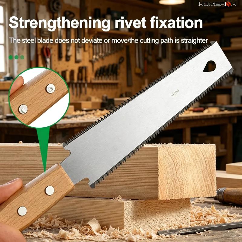 Small Hand Saw Wood Handle Fast Cutting Sharp Blade For Woodwork Diy Home Repair
