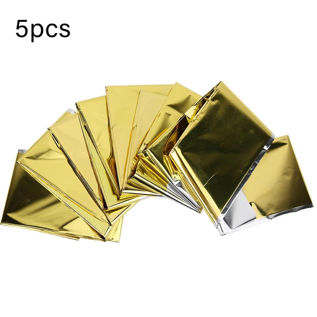 5PCS Outdoor Waterproof Emergency Survival Heat Reserve Reflective Blanket Camping Hiking