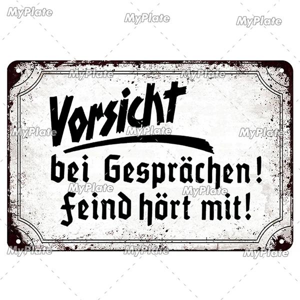 [MaPalte] Vintage German Achtung Sign Metal Sign Tin Sign Decoration Plaque Home Wall Door Decor Bar Sign Home Plate Poster