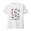 Dinosaurier Print T-Shirt für Herren und Damen Paläontologie Inspiriertes Trex Design Goblincore Stil Kleidung in Größe S vintage Gewaschen