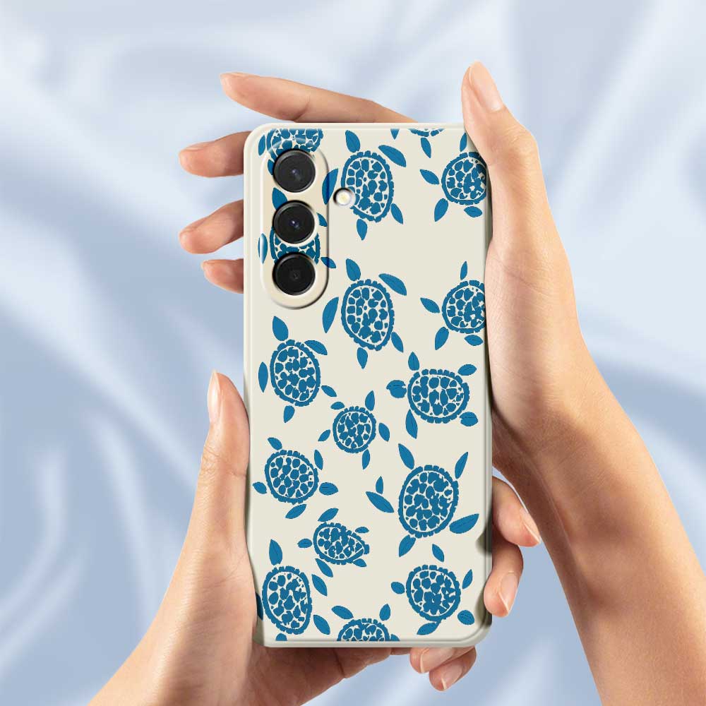 For Samsung Galaxy A36 5G Case Blue Turtle Pattern Printing Straight Edge TPU Phone Back Cover
