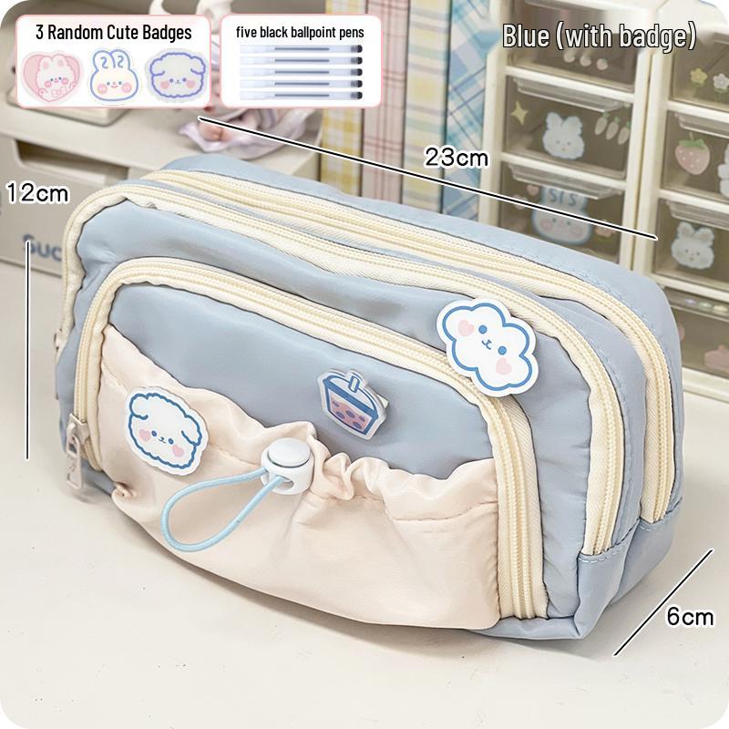 High-Capacity Cute Pencil Case for Girls - Perfect for Elementary and Junior High Students
