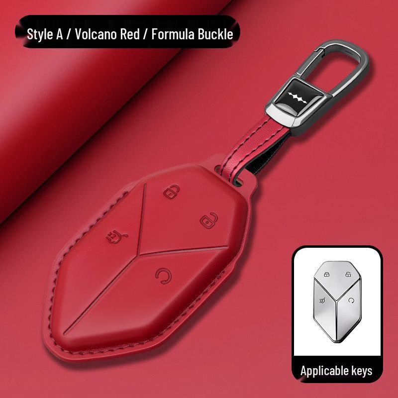 Equation Leopard Titanium Key Case: Genuine Leather, Anti-Fall, Interior Modification Accessory for 3-7 Keys