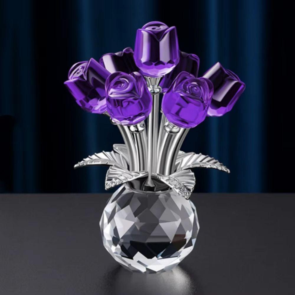 Handmade Crystal Rose Bouquet Eternal Bloom Eternal Rose Decoration Father's Day