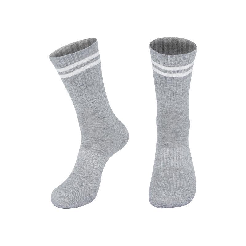 Unisex Non-Slip Mid-Calf Sports Socks – Breathable, Fashionable Design with Two Stripes