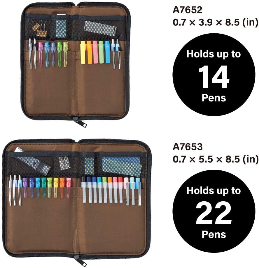 LIHIT LAB Pen Flat Case, Type, Indigo, A7652-11