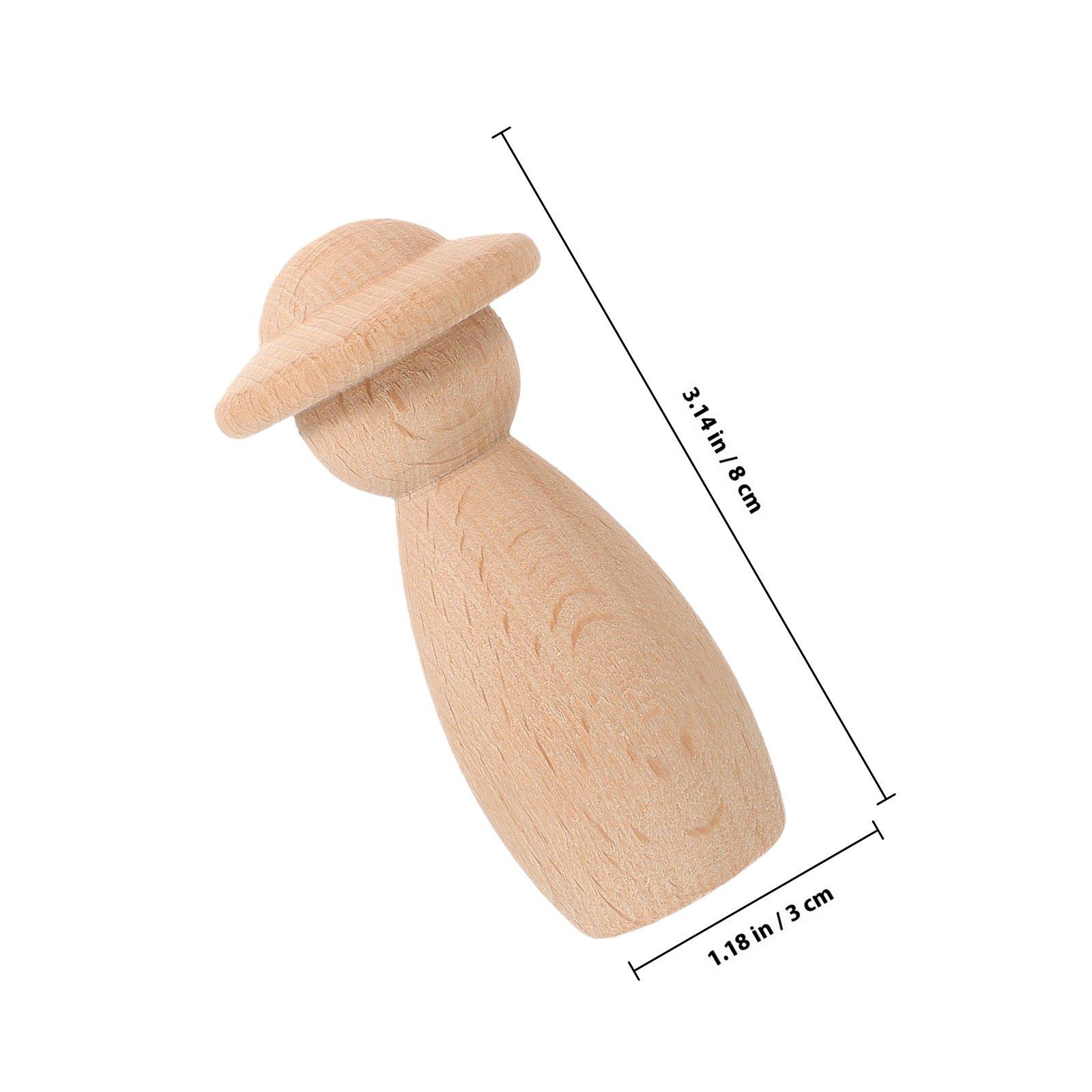 

Unfinished Wood Peg People Set DIY Painting Wooden Peg for Kids Creative Crafts Decor Bedroom Playroom Office Kindergarten бежевый