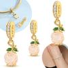 Breloques Originales en Cuivre Pendentif Rose Rose avec Perles Fleurs Lumineuses S'adapte Bracelet Accessoire Femme Bijou Cadeau DIY
