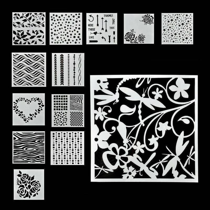 13pcs DIY Layering Stencils Scrapbooking Walls Painting Embossing Template Craft 13pcs DIY Layering Stencils Scrapbooking Walls Painting Embossing Template Craft