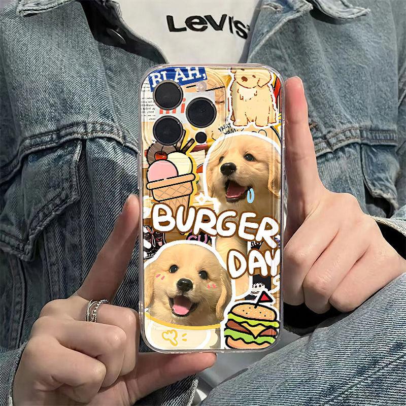 Hamburg Dog Is Suitable for iPhone17promax Mobile Phone Case Apple 16 Transparent 14/13 Fine Hole 15 Generation
